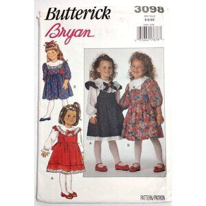 Butterick Sewing Pattern 3098 girls dress size 5-6-6X uncut factory folded
